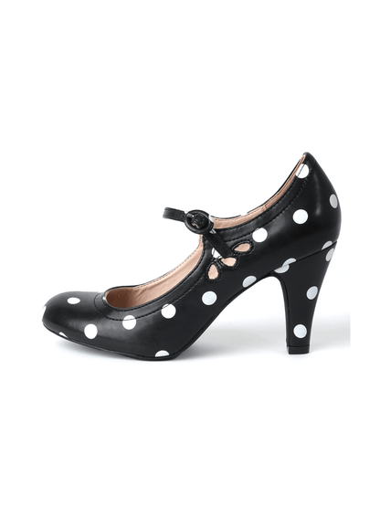 Pixie | Black Polkadot Heels by J.Adams – Don't Panic Shoes