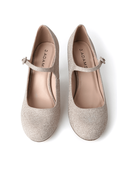 Pixie | Gold Fine Glitter Heels by J.Adams – Don't Panic Shoes