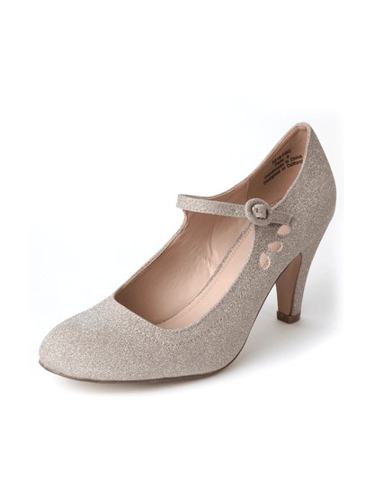 Pixie | Gold Fine Glitter Heels by J.Adams – Don't Panic Shoes