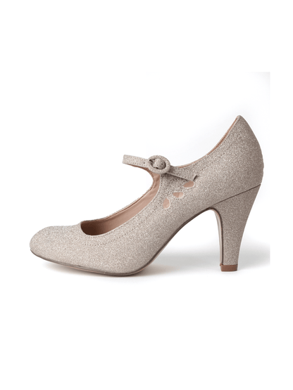 Pixie | Gold Fine Glitter Heels by J.Adams – Don't Panic Shoes