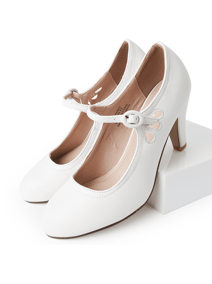 Pixie | White Heels by J.Adams – Don't Panic Shoes