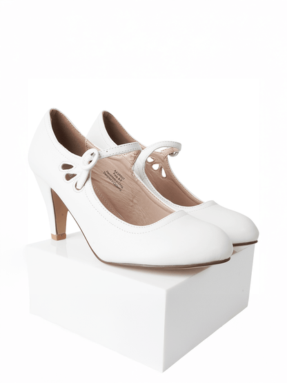 Pixie | White Heels by J.Adams – Don't Panic Shoes