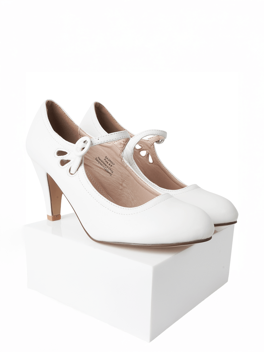 Pixie | White Heels by J.Adams – Don't Panic Shoes