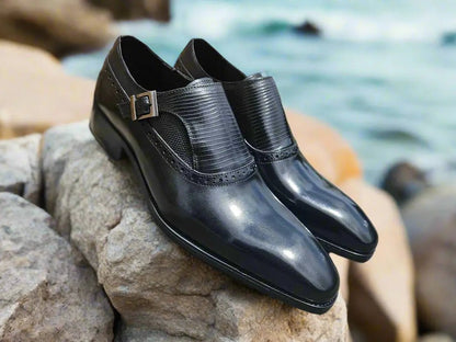 Plain Toe Single Monk Loafer Calf Leather Ks503 - 05 Shoes by Carrucci Shoes – Don't Panic Shoes