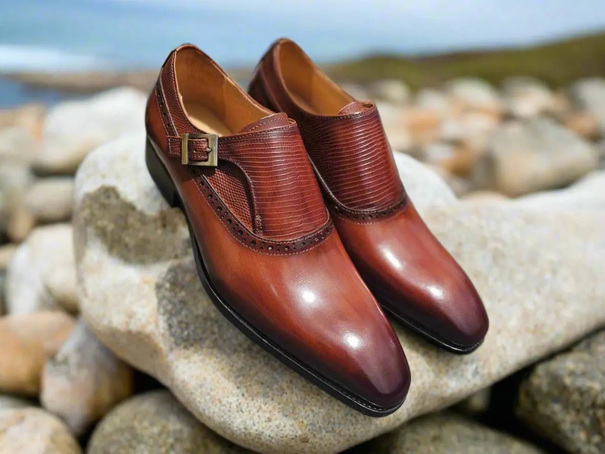 Plain Toe Single Monk Loafer Calf Leather Ks503 - 05 Shoes by Carrucci Shoes – Don't Panic Shoes