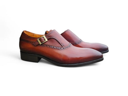 Plain Toe Single Monk Loafer Calf Leather Ks503 - 05 Shoes by Carrucci Shoes – Don't Panic Shoes