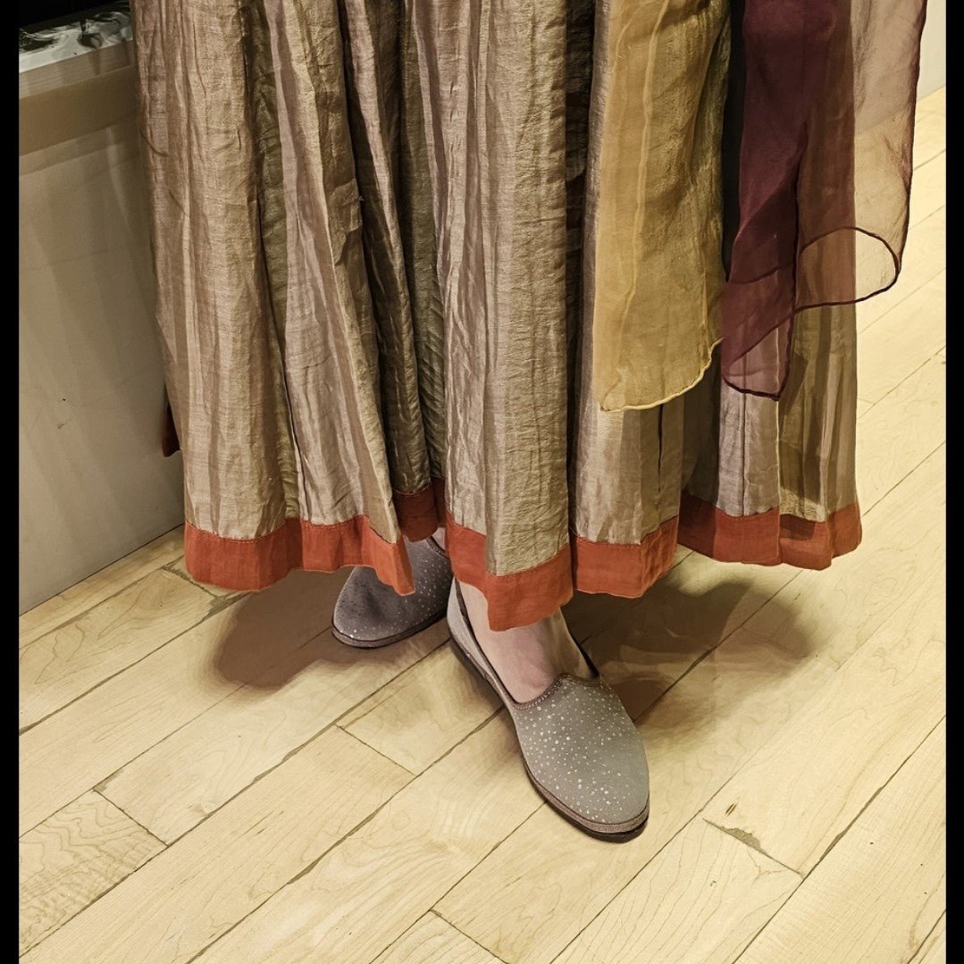 Pois Lurex Ballet Flats Limited Edition Womens Silk Tortora Slip On by Mar Soreli – Don't Panic Shoes