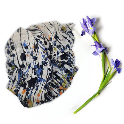 Pollock 02 White Bamboo Fiber Fabric Florence Italy Crafted Bamboo Scarves by Mar Soreli – Don't Panic Shoes