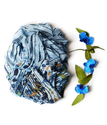 Pollock Azul 75 Bamboo Fiber Light Blue Bamboo Scarves by Mar Soreli – Don't Panic Shoes
