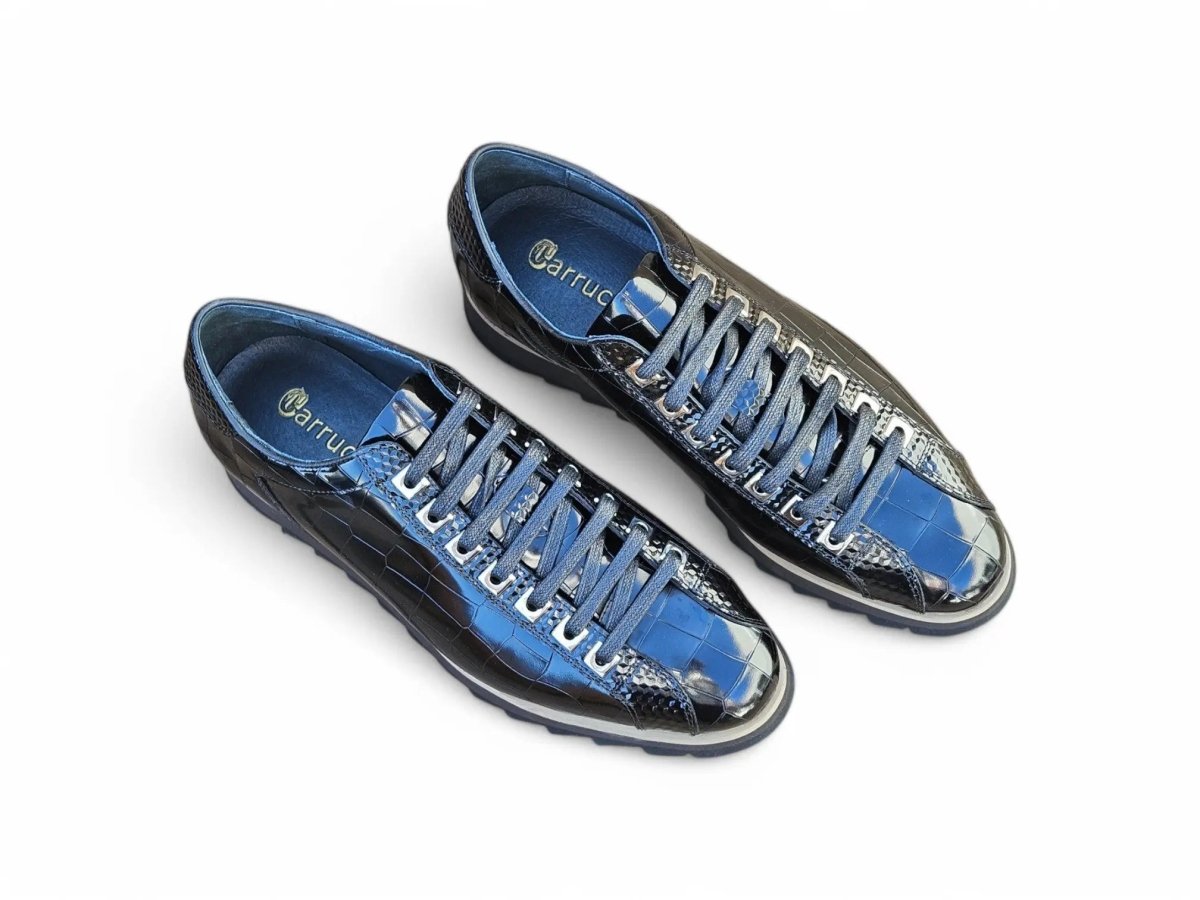 Premium Crocodile Embossed Sneaker Leather Ks626 - 02 Sneakers by Carrucci Shoes – Don't Panic Shoes