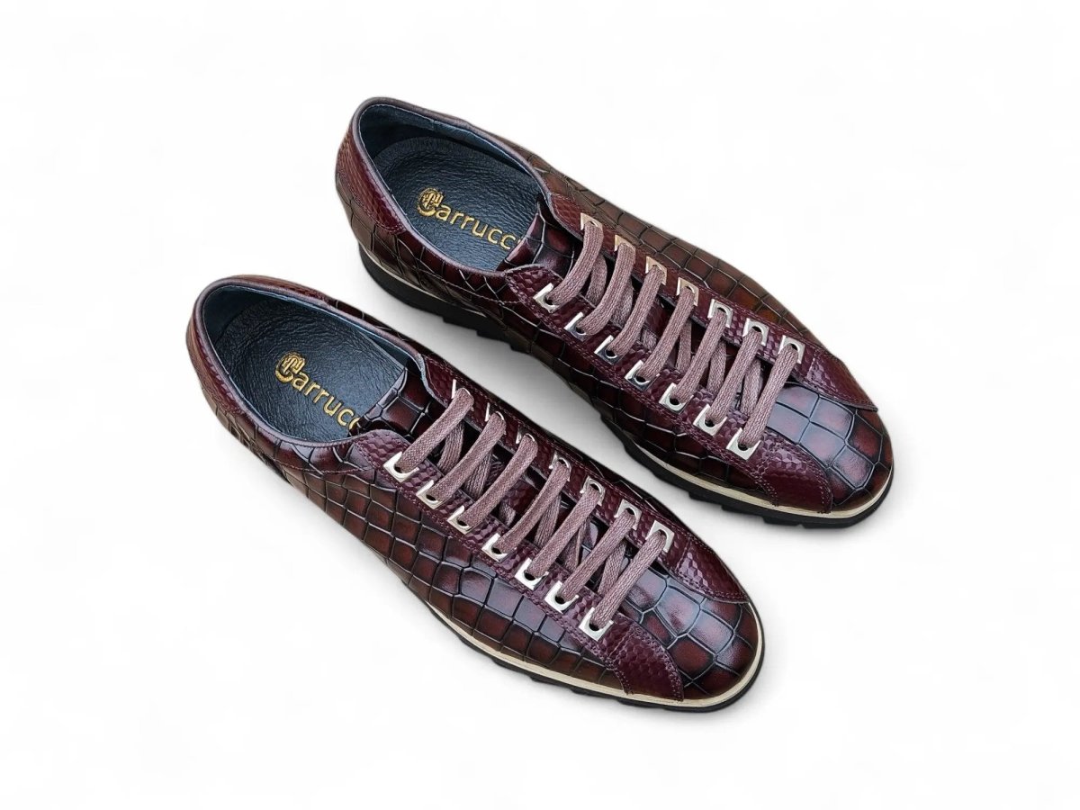 Premium Crocodile Embossed Sneaker Leather Ks626 - 02 Sneakers by Carrucci Shoes – Don't Panic Shoes