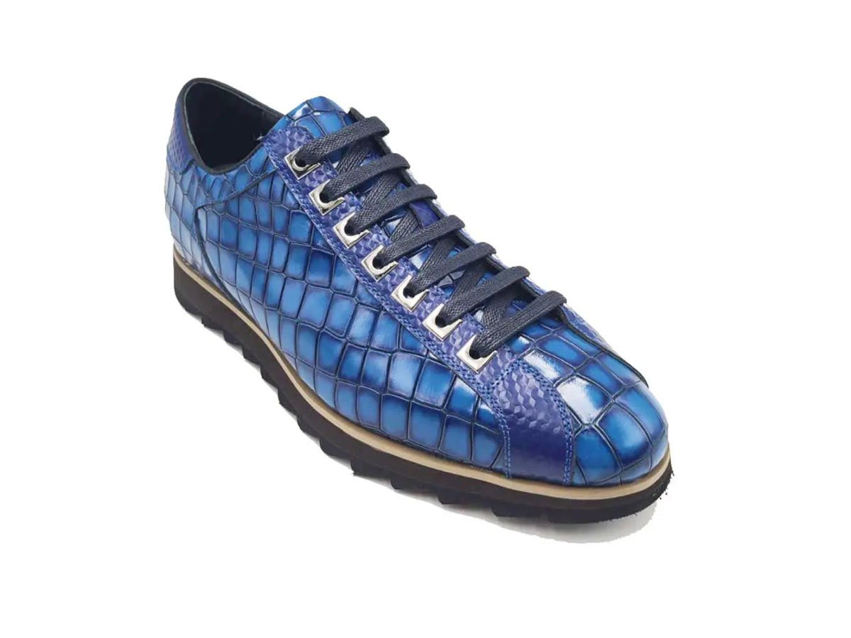 Premium Crocodile Embossed Sneaker Leather Ks626 - 02 Sneakers by Carrucci Shoes – Don't Panic Shoes