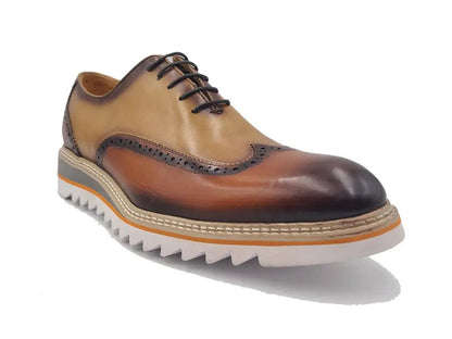 Premium Patina Finish Two Tone Oxford Wingtip Ks552 - 16t Shoes by Carrucci Shoes – Don't Panic Shoes