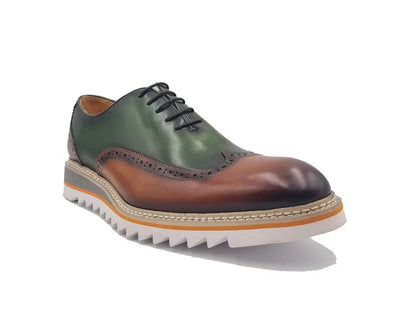 Premium Patina Finish Two Tone Oxford Wingtip Ks552 - 16t Shoes by Carrucci Shoes – Don't Panic Shoes