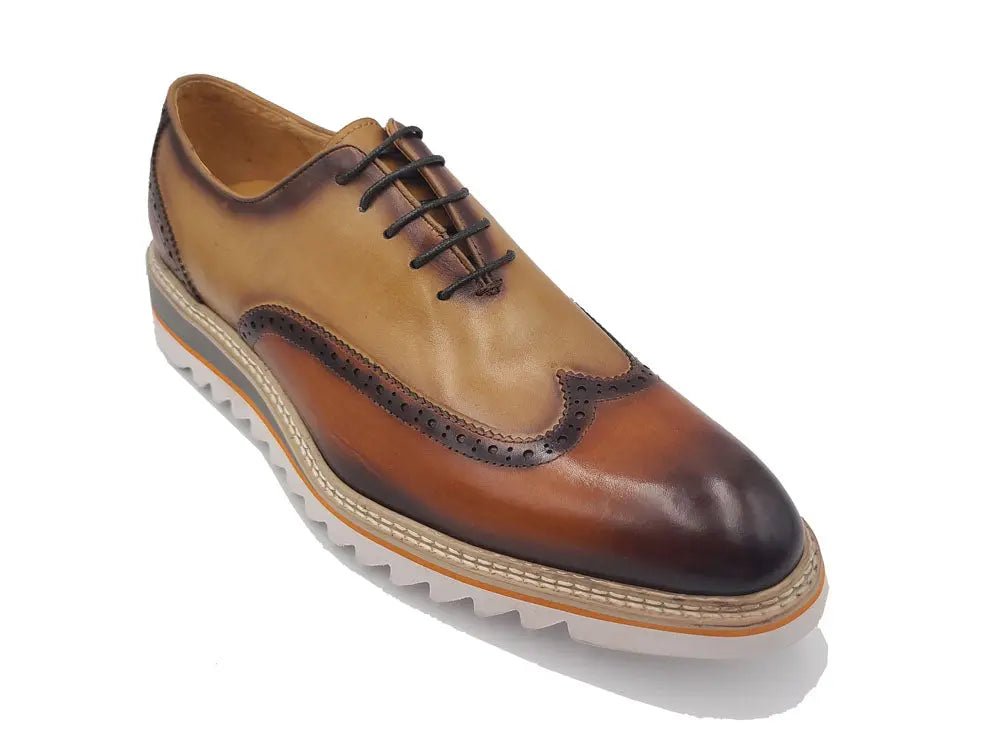 Premium Patina Finish Two Tone Oxford Wingtip Ks552 - 16t Shoes by Carrucci Shoes – Don't Panic Shoes