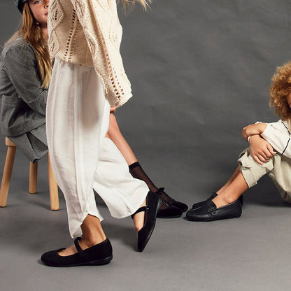 Rania Black Adjustable Velcro Non Slip Rubber Soles Core by Childrenchic – Don't Panic Shoes