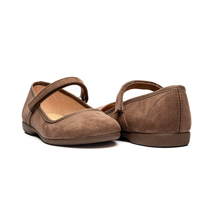 Rania Taupe Adjustable Velcro Non Slip Rubber Soles fashion by Childrenchic – Don't Panic Shoes