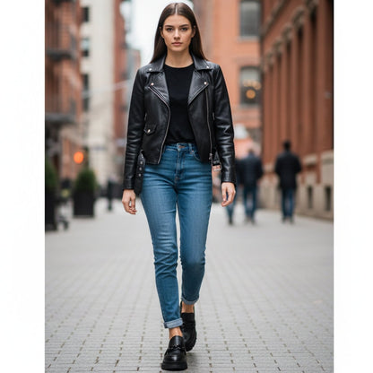 Raquel Leather Shootie Pebbled Leather Lug Sole Chain Bootie by Beautiisoles – Don't Panic Shoes