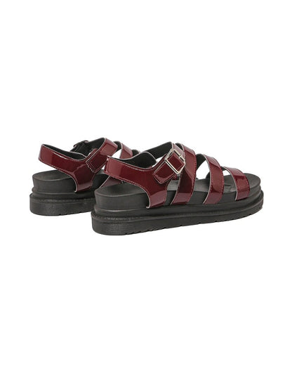 Raven | Burgundy Sandals by J.Adams – Don't Panic Shoes