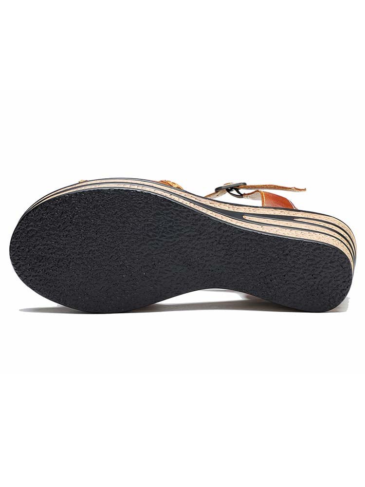 Retro Handmade Floral Wedge Sandals Sandals by Colorstepshoes – Don't Panic Shoes