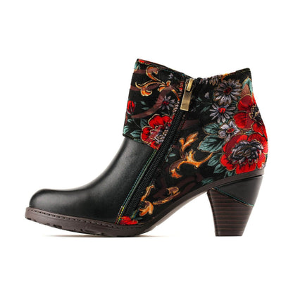 Retro Handmade Radiant Pattern Ankle Boots Booties by Colorstepshoes – Don't Panic Shoes