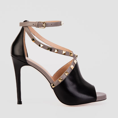 The Ribnica Black Leather Ankle Strap Women Sandal