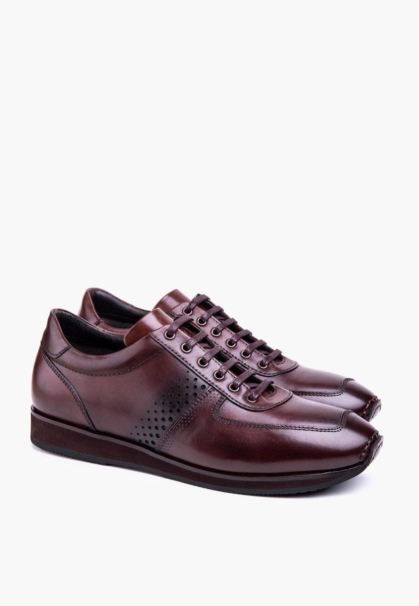 Richmond Sneaker Brown Calfskin Leather Hand Stitched Men Shoes by Sepol Shoes – Don't Panic Shoes