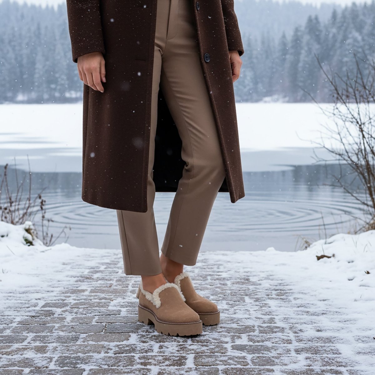 Rio Ankle Shootie Women’S Camel Suede Shearling Lug Sole Boots by Beautiisoles – Don't Panic Shoes