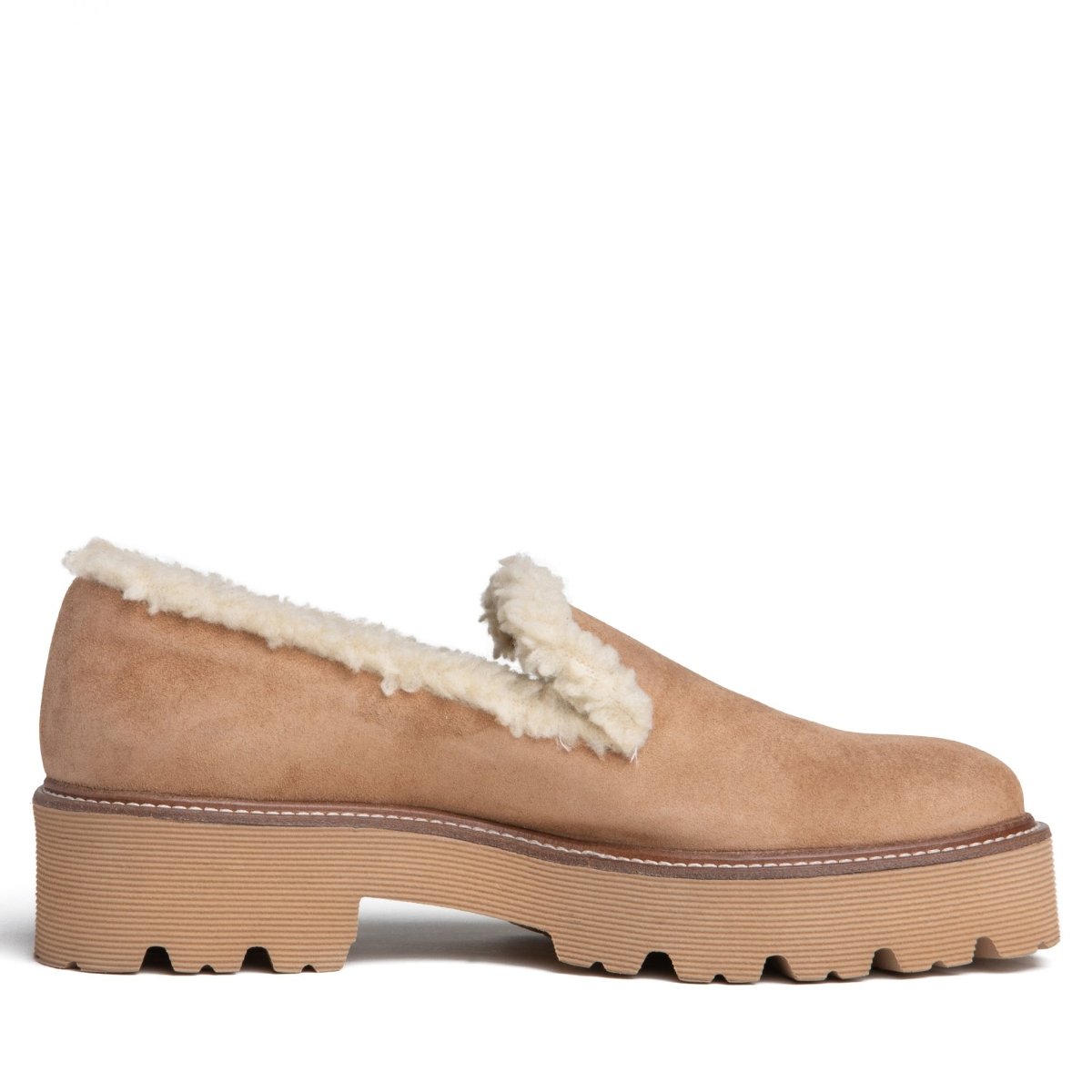 Rio Ankle Shootie Women’S Camel Suede Shearling Lug Sole Boots by Beautiisoles – Don't Panic Shoes