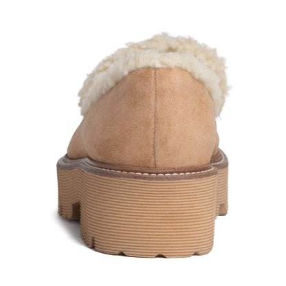 Rio Ankle Shootie Women’S Camel Suede Shearling Lug Sole Boots by Beautiisoles – Don't Panic Shoes