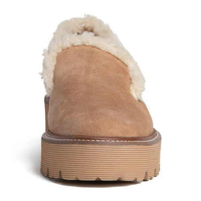 Rio Ankle Shootie Women’S Camel Suede Shearling Lug Sole Boots by Beautiisoles – Don't Panic Shoes