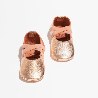 Rose Gold Ballet Slipper Baby Shoe Ballet Slipper by Freshly Picked – Don't Panic Shoes