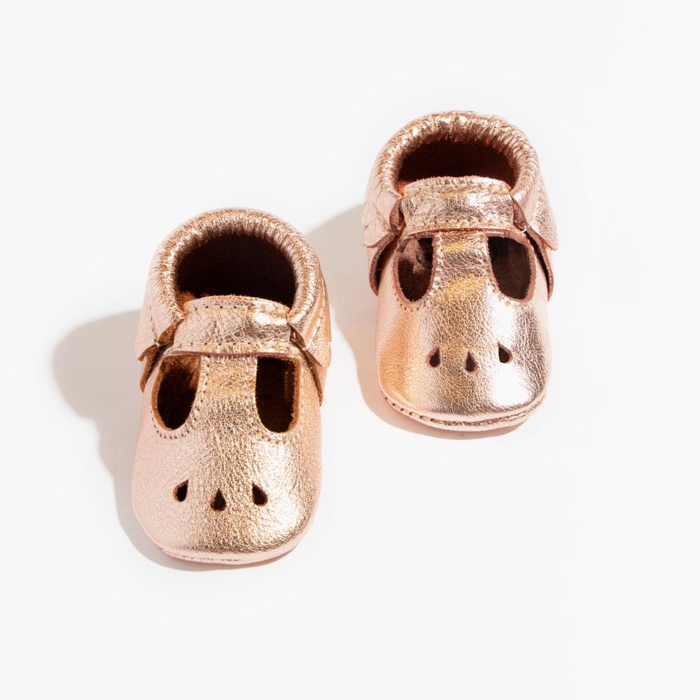 Rose Gold Mary Jane Baby Shoe Mary Jane by Freshly Picked – Don't Panic Shoes