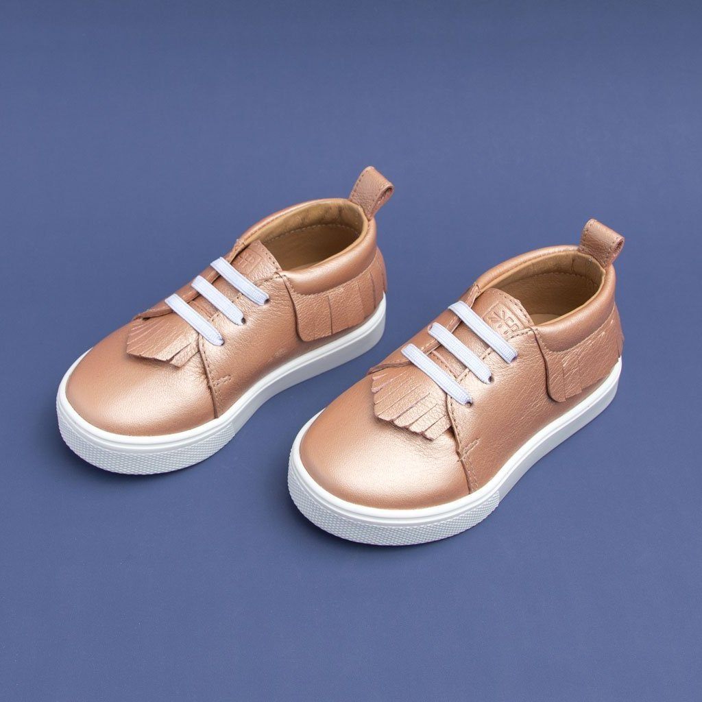 Rose Gold Sneaker Mocc Kids - Sneaker Mocc by Freshly Picked – Don't Panic Shoes