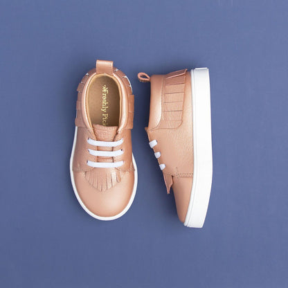 Rose Gold Sneaker Mocc Kids - Sneaker Mocc by Freshly Picked – Don't Panic Shoes