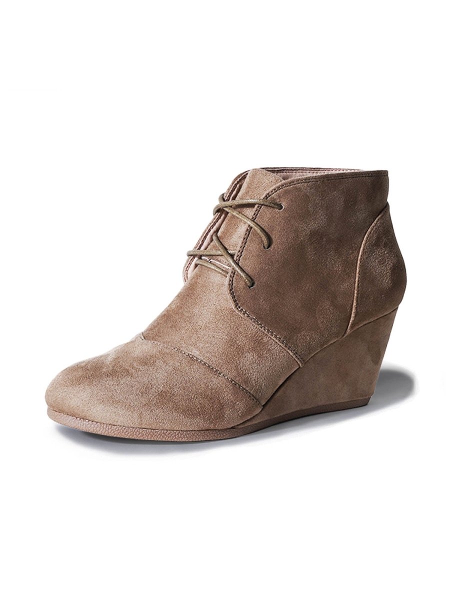 Roxy | Light Taupe Booties by J.Adams – Don't Panic Shoes