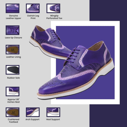 Roy Ostrich Leather Perforated Toe Casual Oxford Dress Shoes Shoes by Libertyzeno – Don't Panic Shoes