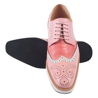 Roy Ostrich Leather Perforated Toe Casual Oxford Dress Shoes Shoes by Libertyzeno – Don't Panic Shoes