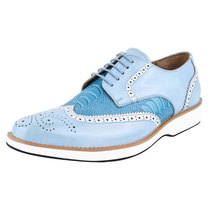 Roy Ostrich Leather Perforated Toe Casual Oxford Dress Shoes Shoes by Libertyzeno – Don't Panic Shoes