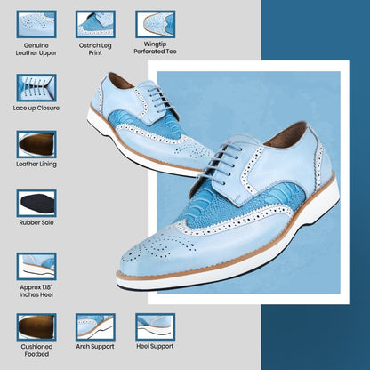 Roy Ostrich Leather Perforated Toe Casual Oxford Dress Shoes Shoes by Libertyzeno – Don't Panic Shoes
