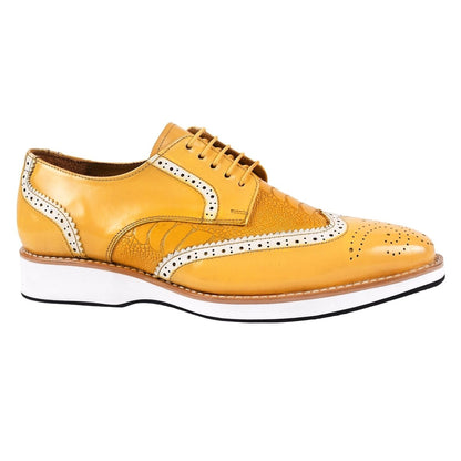Roy Ostrich Leather Perforated Toe Casual Oxford Dress Shoes Shoes by Libertyzeno – Don't Panic Shoes