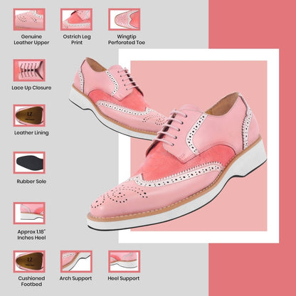 Roy Ostrich Leather Perforated Toe Casual Oxford Dress Shoes Shoes by Libertyzeno – Don't Panic Shoes