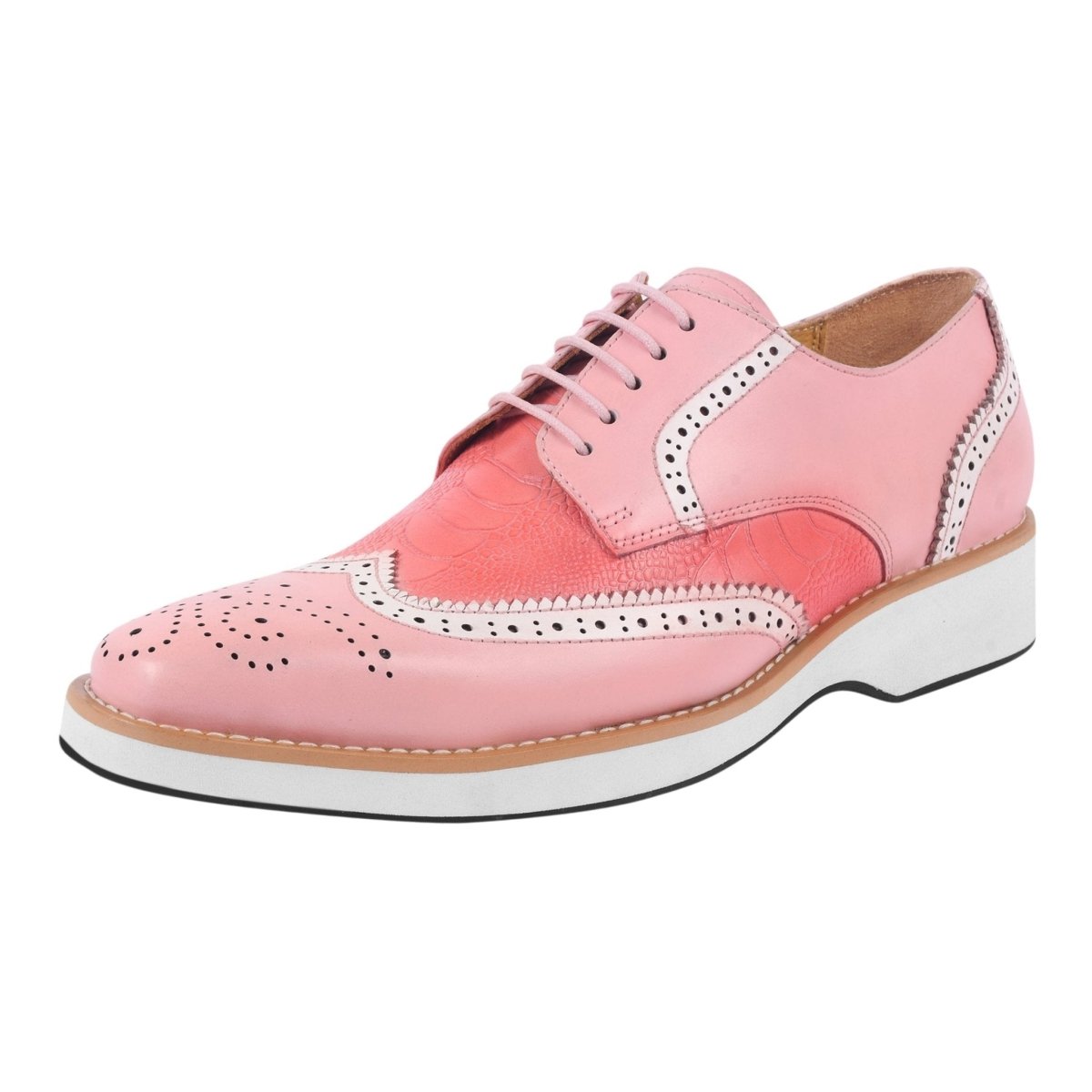 Roy Ostrich Leather Perforated Toe Casual Oxford Dress Shoes Shoes by Libertyzeno – Don't Panic Shoes