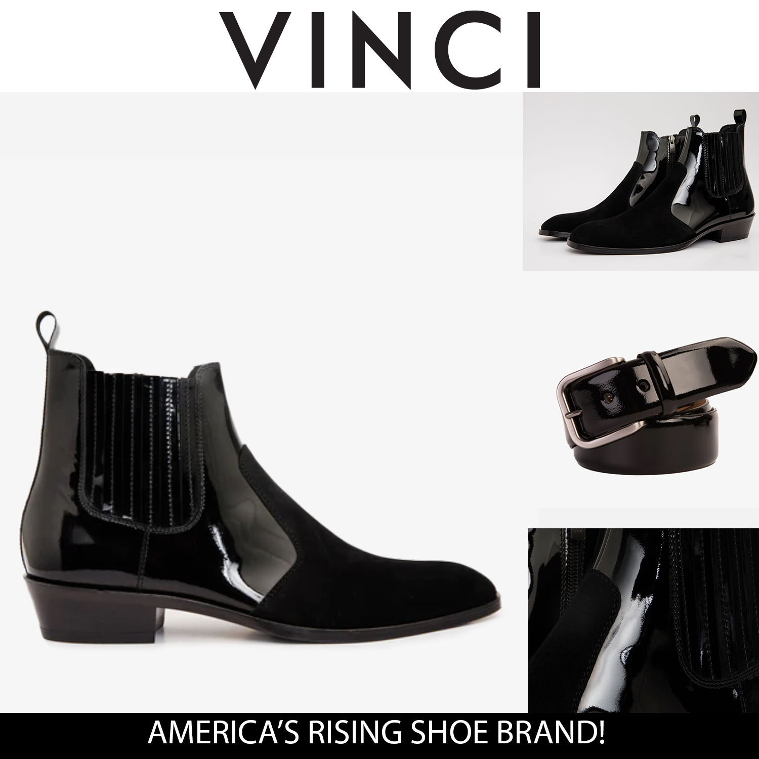 The Sorhag Black Suede Leather Dress Men Boot