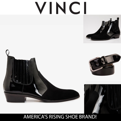 The Sorhag Black Suede Leather Dress Men Boot