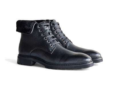 Rugged Boot With Vegan Shearling Collar Leather Kb516 - 52 Boots by Carrucci Shoes – Don't Panic Shoes