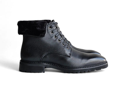 Rugged Boot With Vegan Shearling Collar Leather Kb516 - 52 Boots by Carrucci Shoes – Don't Panic Shoes