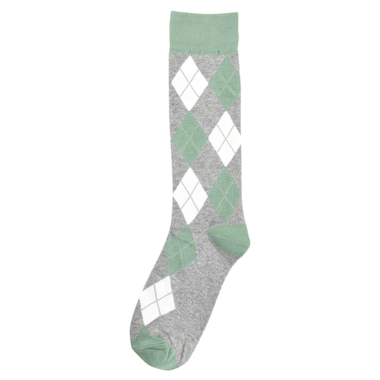 Sage Argyle Socks Classic Pattern Crew Length Soft Everyday Dress Versatile Stylish Socks by No Cold Feet – Don't Panic Shoes