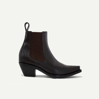 Sandra Chelsea Boot Leather Chocolate Brown 1 3 4in Heel Boots by M - O - Nine – Don't Panic Shoes