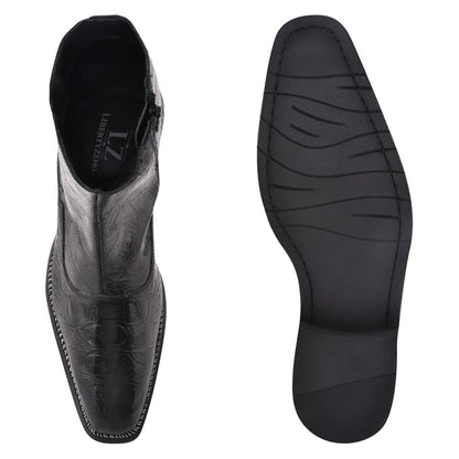 Sandra Leather Ankle Length Side Zip Up Boots Boots by Libertyzeno – Don't Panic Shoes